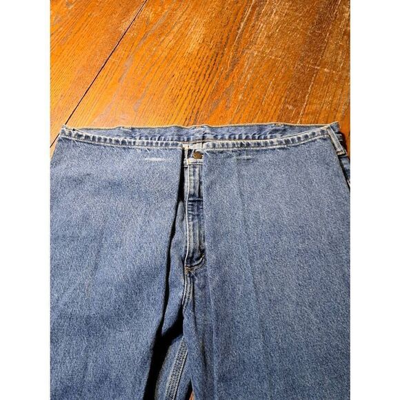 42x32 Carhartt Traditional Fit Straight Leg Denim Blue Jeans w Pockets Belt Loop - Picture 3 of 5